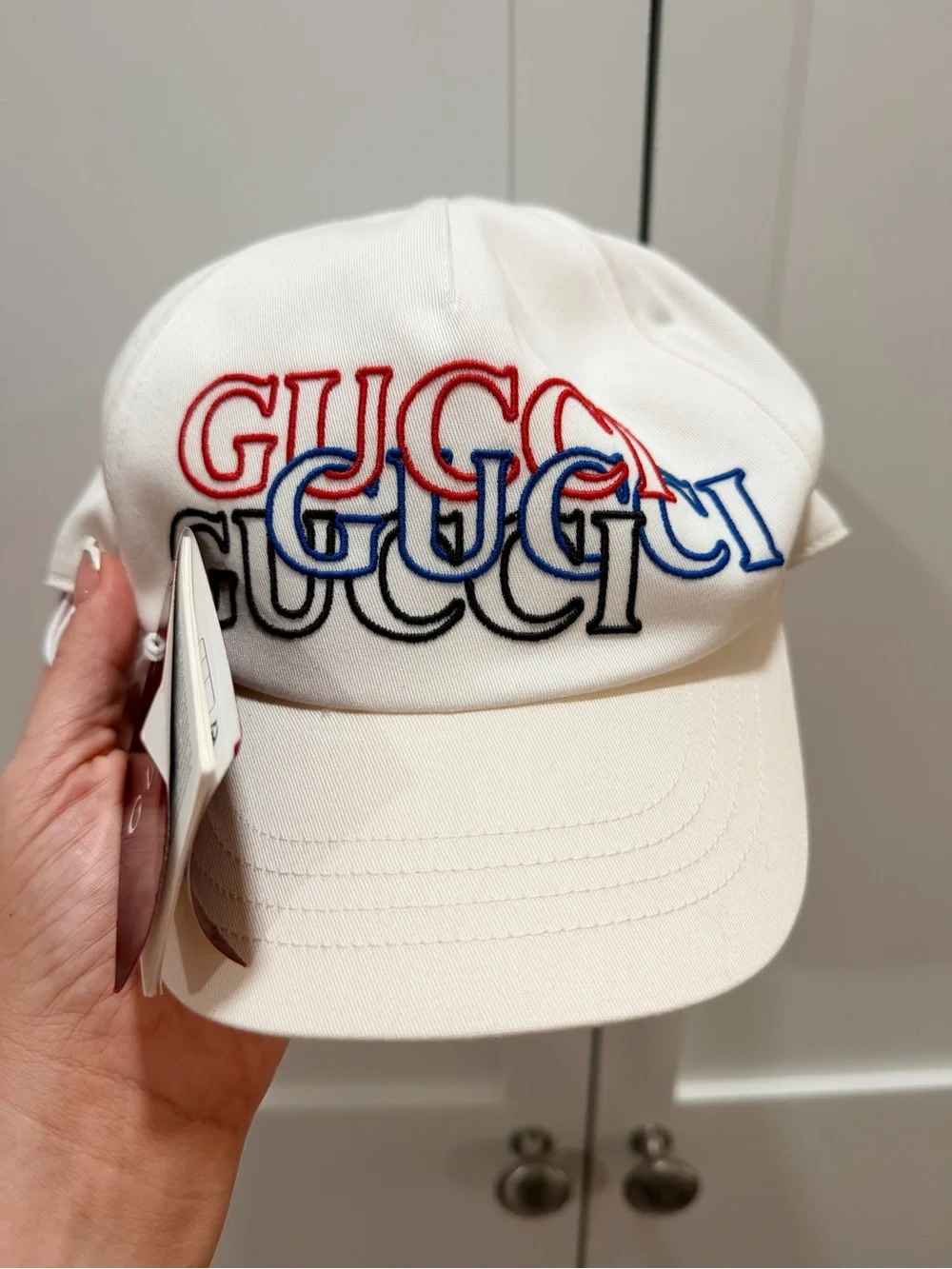 Gucci White Cotton Embroidered Logo (XL) Baseball Cap - NWT❣️Men’s —> Unisex